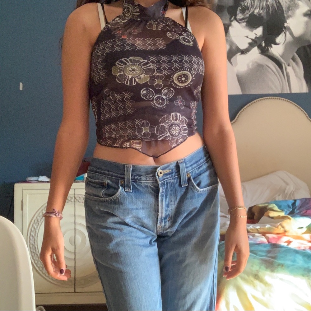 Mesh halter top